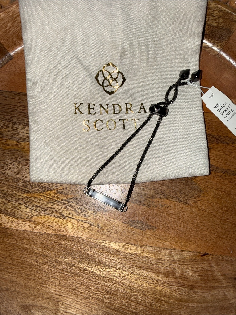 Kendra Scott Black Metal Bar Bracelet